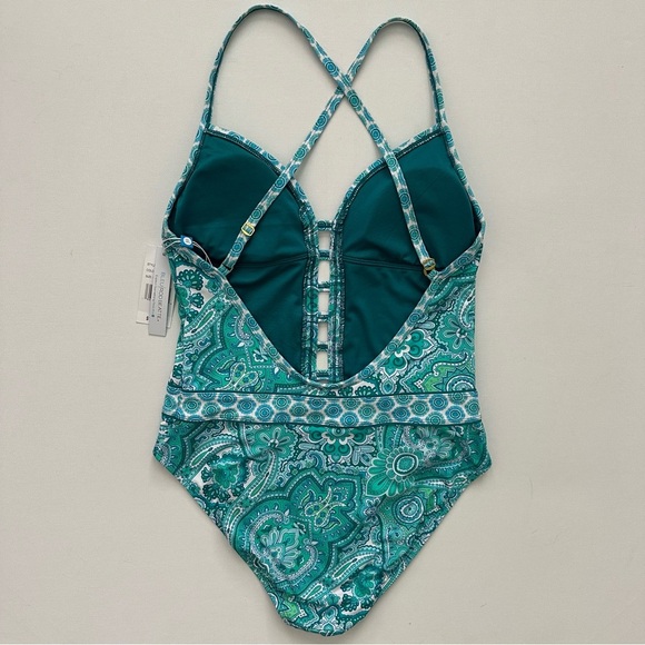 Bleu Rod Beattie COASTAL COOL PLUNGE ONE-PIECE SWIMSUIT Size 8 Women - Picture 10 of 15